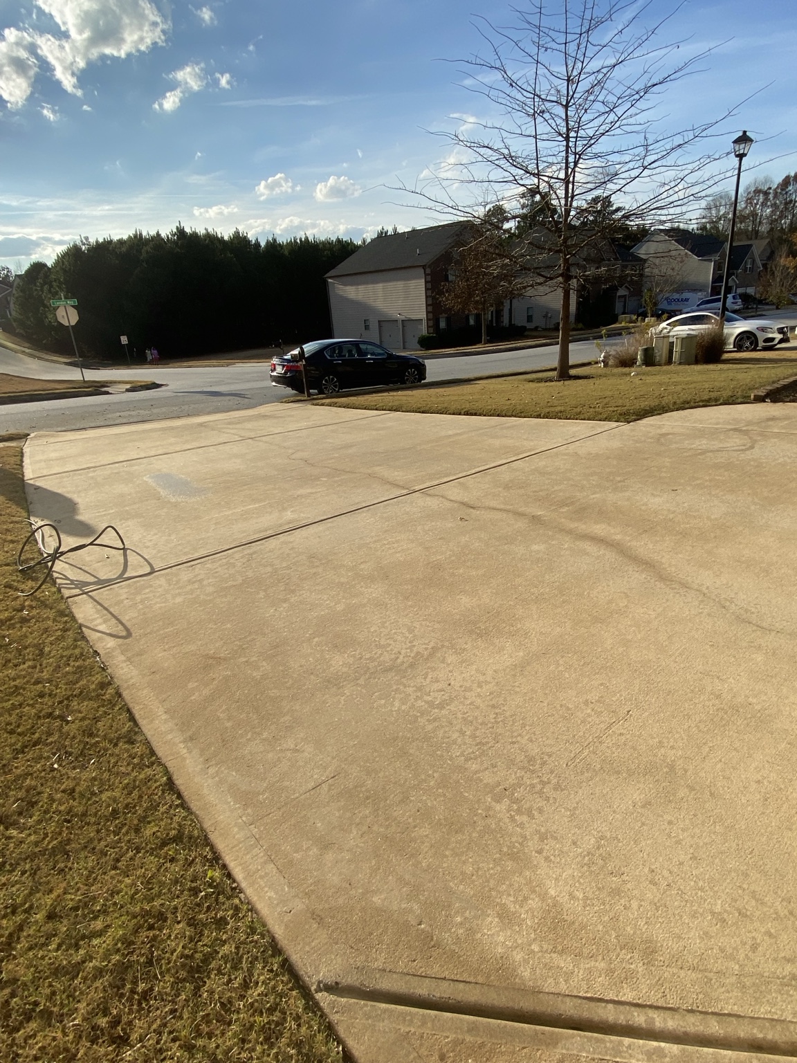 Concrete after pressure washing